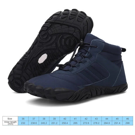 Winter Warm Jogging Sneakers Women Men Rubber Running Barefoot Shoes Waterproof Non-Slip Breathable for Trekking Climbing