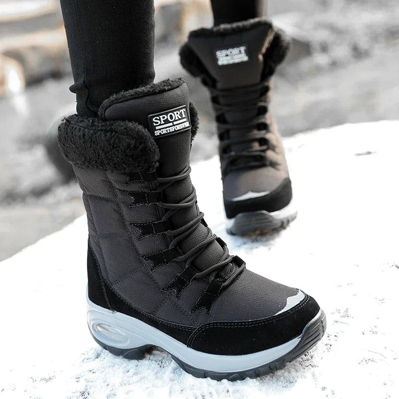 Winter Women Boots Platform Shoes Keep Warm Thigh High Snow Boots Outdoor Ladies Slip on Comfortable Waterproof Fur Femme Boots