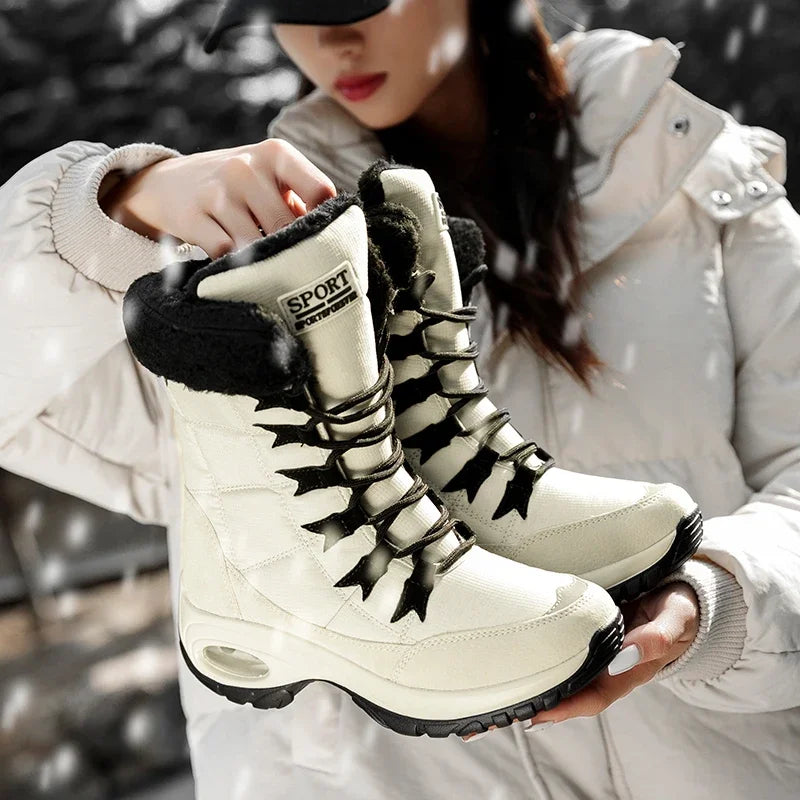 Winter Women Boots Platform Shoes Keep Warm Thigh High Snow Boots Outdoor Ladies Slip on Comfortable Waterproof Fur Femme Boots