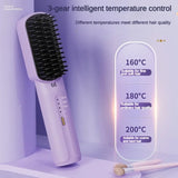 Wireless Hair Straighteners 3200mAh Mini Hot Comb Dryer and Straightening Brush Hair Styling Appliances Hot Comb Straightener