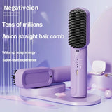 Wireless Hair Straighteners 3200mAh Mini Hot Comb Dryer and Straightening Brush Hair Styling Appliances Hot Comb Straightener