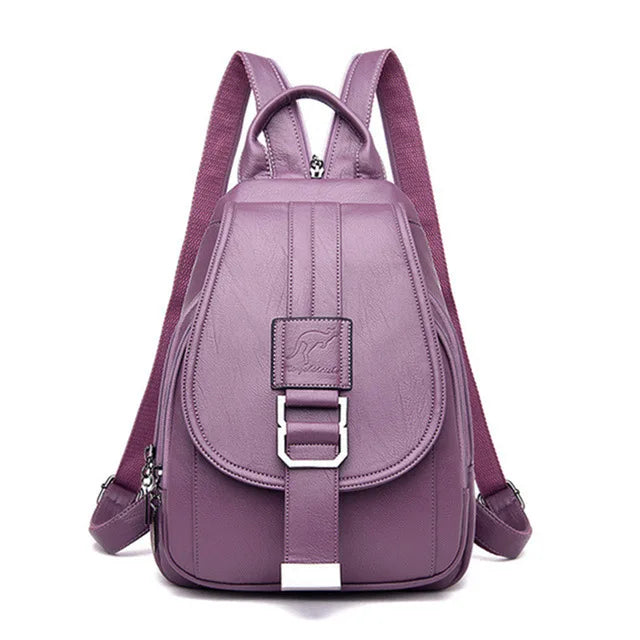 Women Anti theft Backpack High Quality Leather School Shoulder Bags For Teenage Girls Multifunction Backpack Ladies Chest Bag