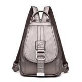 Women Anti theft Backpack High Quality Leather School Shoulder Bags For Teenage Girls Multifunction Backpack Ladies Chest Bag