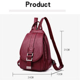 Women Anti theft Backpack High Quality Leather School Shoulder Bags For Teenage Girls Multifunction Backpack Ladies Chest Bag