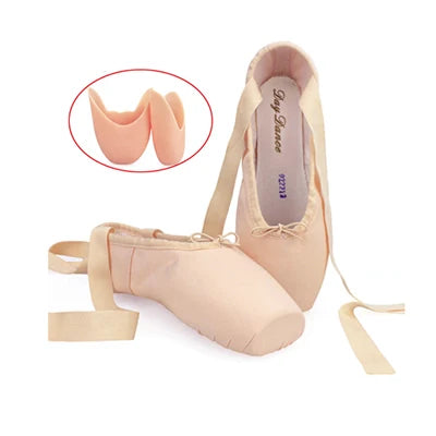 Women Ballet Dance Shoes Child and Adult Ballet Pointe Dance Shoes Professional with Ribbons Shoes Satin Canvas Shoes Sneakers