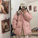 Women Blue Down Clothes Warm Fake Two Hooded Zipper Winter New Korean Fashion Leisure Windproof Puffer Padded Outwear Tops