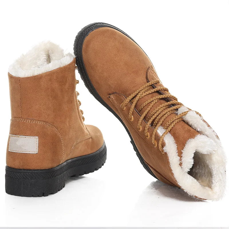 Women Boots Korean Style Women Boots For Winter 2023 Snow Boots Ankle Winter Shoes Women Fur Botas Mujer Low Heels Short Boot