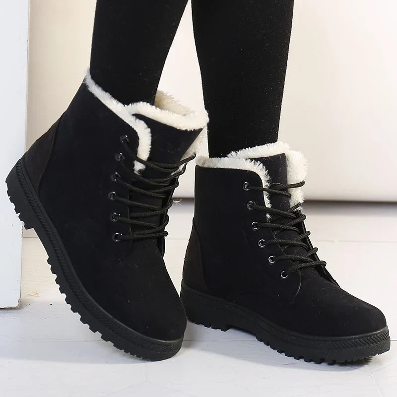 Women Boots Korean Style Women Boots For Winter 2023 Snow Boots Ankle Winter Shoes Women Fur Botas Mujer Low Heels Short Boot