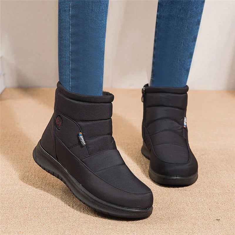 Women Boots Snow Fur Shoes Woman zipper Platform Boots For Women Soft Ankle Boots Waterproof Plush Botas Mujer Winter Shoes