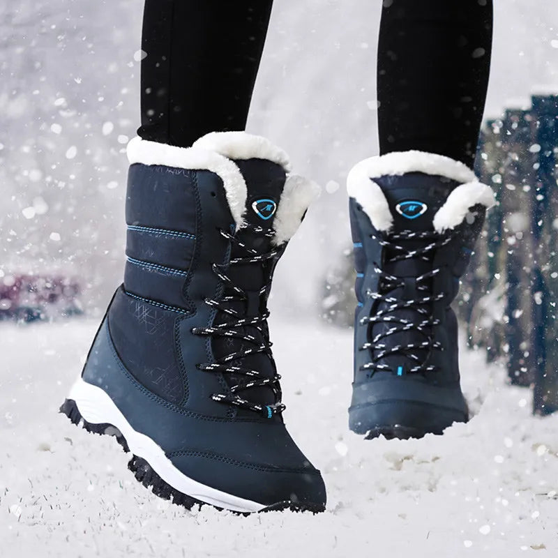 Women Boots Waterproof Winter Shoes Women Snow Boots Platform Keep Warm Ankle Winter Boots With Thick Fur Heels Botas Mujer 2019