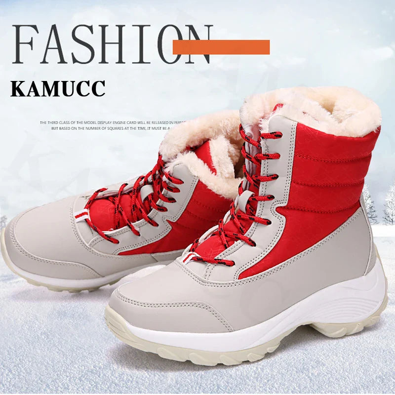 Women Boots Waterproof Winter Shoes Women Snow Boots Platform Keep Warm Ankle Winter Boots With Thick Fur Heels Botas Mujer 2019