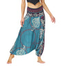 Women Causal Print Hippy Baggy Sari Wide Leg Pants Boho Beach Bloomers Bohemian Style Thailand Indian Sarees Loose Trousers