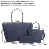 Women Crocodile Tote Bags Female PVC Leather Handbag Ladies Large Capacity Shoulder Bags Set Wallet Handbag Shopping Bag Purses