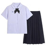 Women Girls JK Uniform Thai Style School Uniforms Seifuku Short Sleeve Embroidered Shirt Three-piece Set Pleated Skirt Student