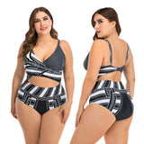 Women High Waist Bikinis set Swimsuit Plus size Swimwear Large Big Plussize New  Swimming Suits Beachwear Wear For Female