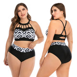 Women High Waist Bikinis set Swimsuit Plus size Swimwear Large Big Plussize New  Swimming Suits Beachwear Wear For Female