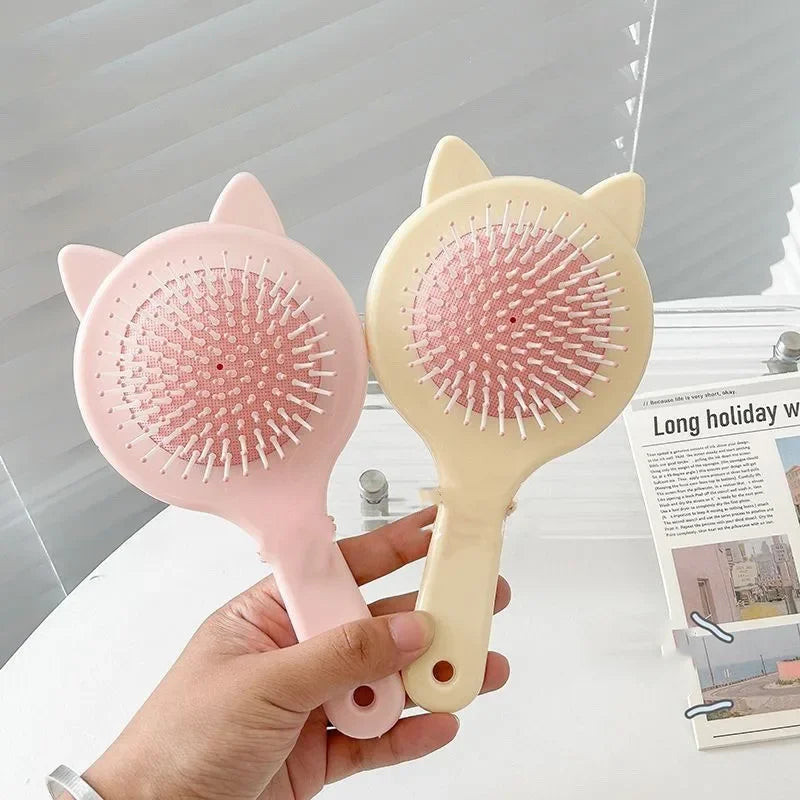 Women Korean Cute Candy Cat Ear Anti-screw Styling Hair Brush Baby Untangling Air Cushion Massage Makeup Comb Health Care Tools