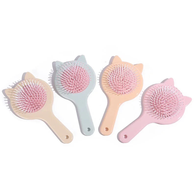 Women Korean Cute Candy Cat Ear Anti-screw Styling Hair Brush Baby Untangling Air Cushion Massage Makeup Comb Health Care Tools