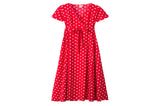 Women Long Plus Size Split Dress Polka dot Beach Dress Maxi Dress Female Evening Party Dress Floor-length Beach Hobo Sundress