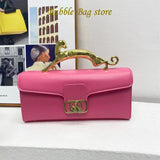 Women Luxury Brand Design Leather Bag 2023 New Ladies Metal Buckle Simple Fashion Shoulder Bag Party Oblique Bag