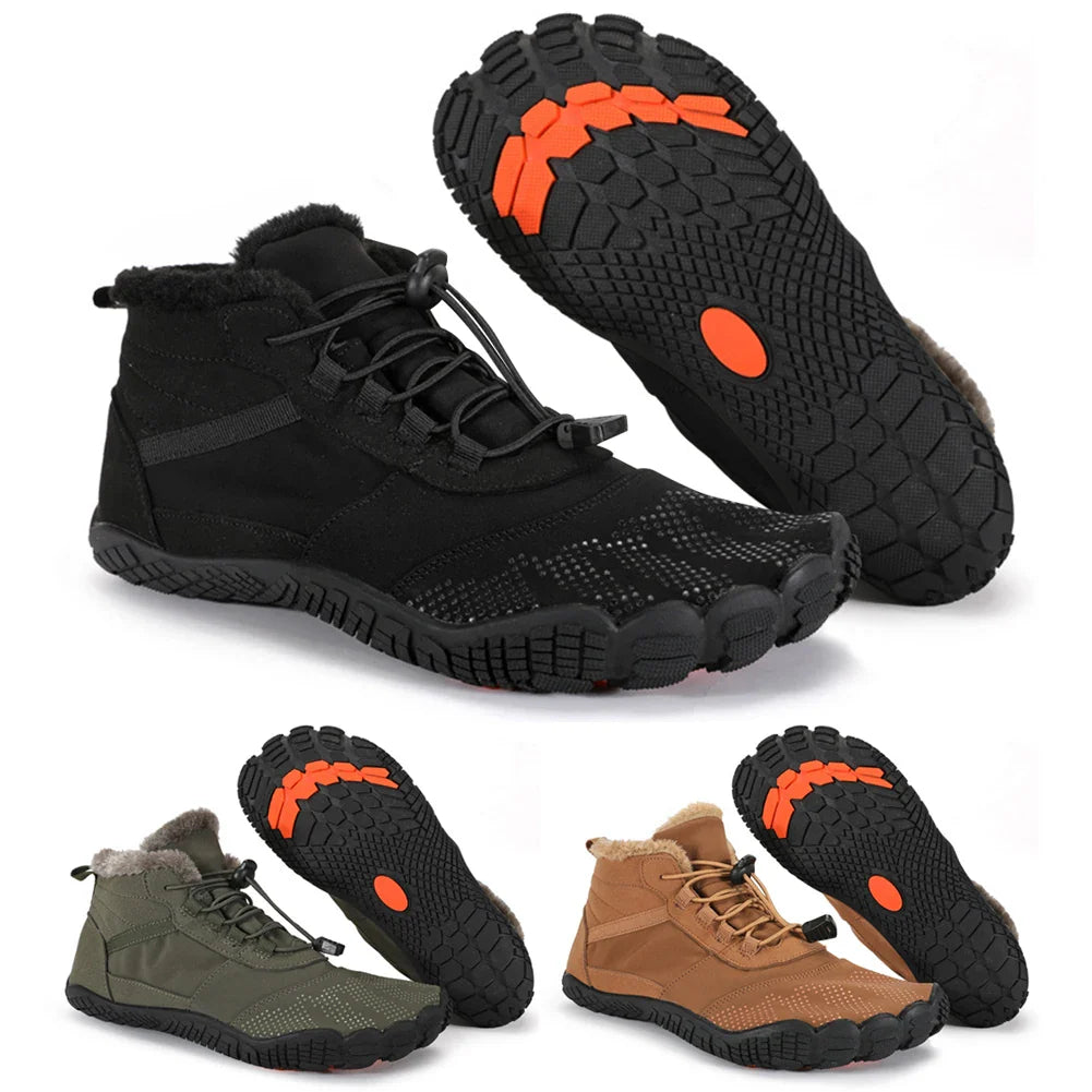 Women Men Winter Booties High-Top Barefoot Trekking Mountain Boots Anti-Skid Hiking Sneakers Outdoor Wear-Resistant Snow Boots