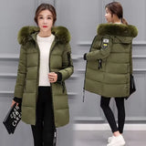 Women Parka Fur Collar Winter Jacket New 2023 Korean Hooded Thick Warm Long Female Coat Casual Outwear Down Cotton Jacket Parkas