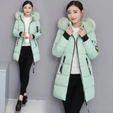 Women Parka Fur Collar Winter Jacket New 2023 Korean Hooded Thick Warm Long Female Coat Casual Outwear Down Cotton Jacket Parkas