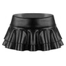 Women Shiny Metallic Low Rise Ruffled Pole Dance Shorts Skirt Leather Club Party Dancing Festival Rave Costume Sexy Mini Skirts