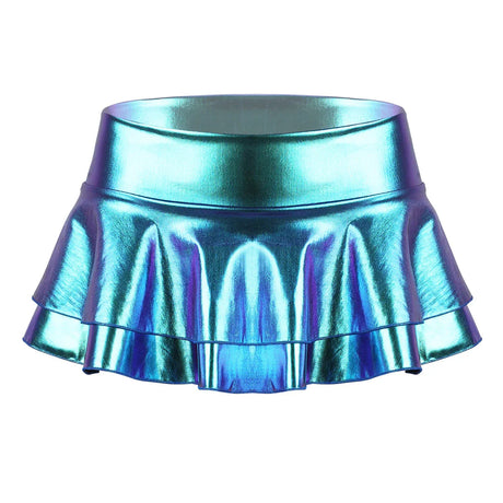 Women Shiny Metallic Low Rise Ruffled Pole Dance Shorts Skirt Leather Club Party Dancing Festival Rave Costume Sexy Mini Skirts