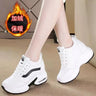 Women Spring Casual Platform Shoes Fashion High Heels Woman Wedges Sneakers Shoes 8 CM Heigh Increasing Outdoor White Shoes