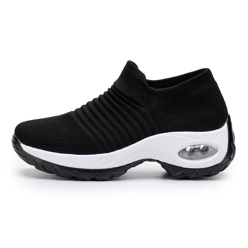 Women Tennis Shoes Air Cushion 5CM Height Increase Sports Sneakers Breathable Female Walking Sock Shoes Thick Bottom Platforms