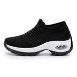 Women Tennis Shoes Air Cushion 5CM Height Increase Sports Sneakers Breathable Female Walking Sock Shoes Thick Bottom Platforms