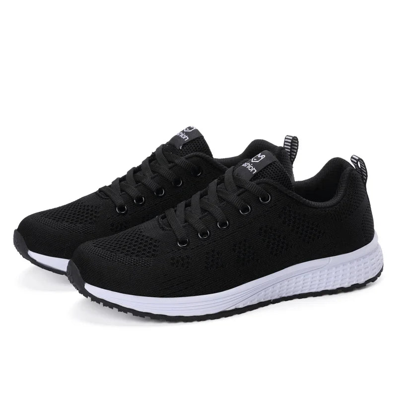 Women Tennis Shoes Breathable Mesh Woman Sports Shoes Light Outdoor Jogging Walking Sneakers Lace-up Female Footwear Flats Shoes