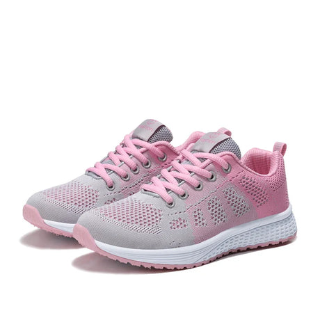 Women Tennis Shoes Breathable Mesh Woman Sports Shoes Light Outdoor Jogging Walking Sneakers Lace-up Female Footwear Flats Shoes