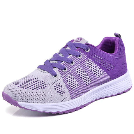 Women Tennis Shoes Breathable Mesh Woman Sports Shoes Light Outdoor Jogging Walking Sneakers Lace-up Female Footwear Flats Shoes