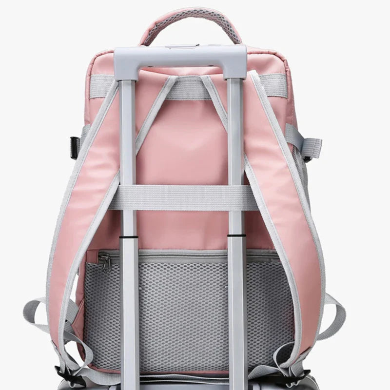 Women Travel Backpack Water Repellent Daypack Teenage Girls USB Charging Laptop Schoolbag With Luggage Strap Shoes Bag 2023 New