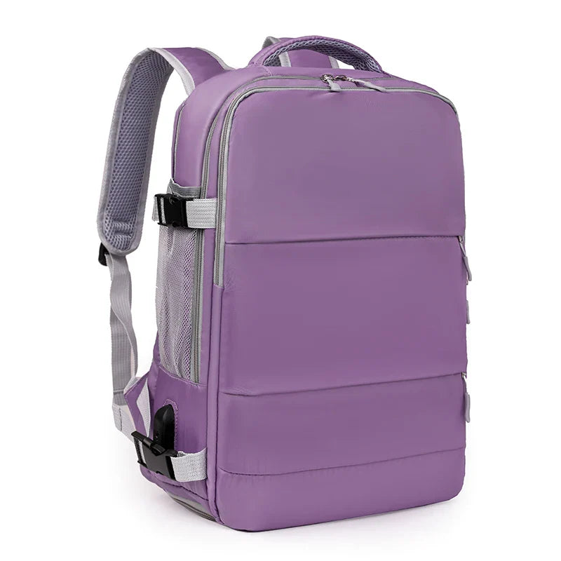 Women Travel Backpack Water Repellent Daypack Teenage Girls USB Charging Laptop Schoolbag With Luggage Strap Shoes Bag XA337C