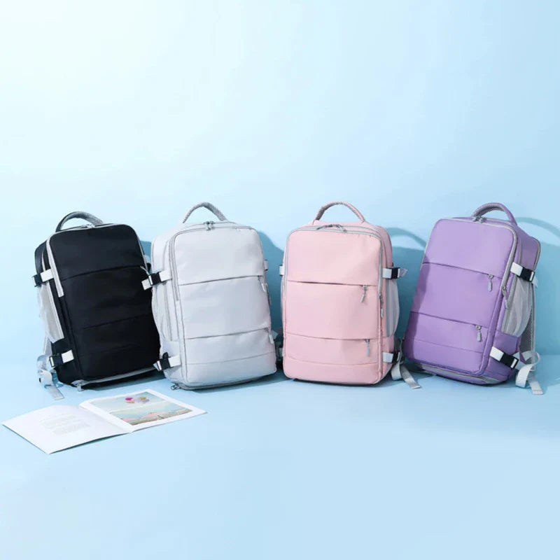 Women Travel Backpack Water Repellent Daypack Teenage Girls USB Charging Laptop Schoolbag With Luggage Strap Shoes Bag 2023 New