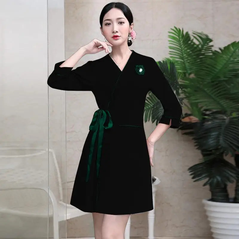 Women Uniform for Beauty Salon Sauna Foot Bath Beautician Clothing Massage Clothing Hotel Elegant Work Clothes Spa Dress 2023