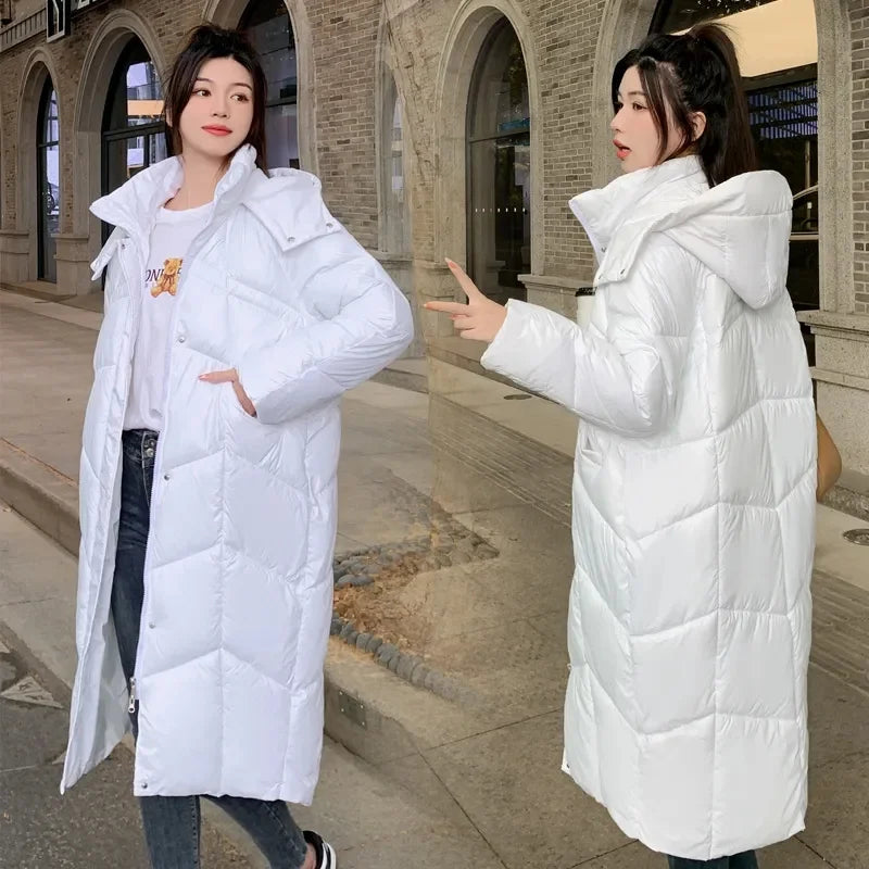 Women Winter Jacket 2023 New Women Cotton Padded Jacket Korean Loose Hooded Cotton Coat Long Parkas Loose Oversize Outwear