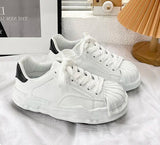 Women's Canvas Sneakers Dirty Shoes New Student Canvas Thick Dissolving Heels White Shoes Lace Up Sports Shoes for Women