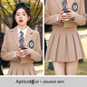 Women's Set 2023 New Short Suit+Pleated Mini Skirt Set Female Student School Uniform Female JK Uniform School Girl Piece Set