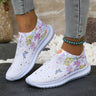 Women's Soft Printed Flats Autumn Breathable Knitted Platform Sneakers Woman Chinese Style Flowers Casual Shoes Plus Size 43