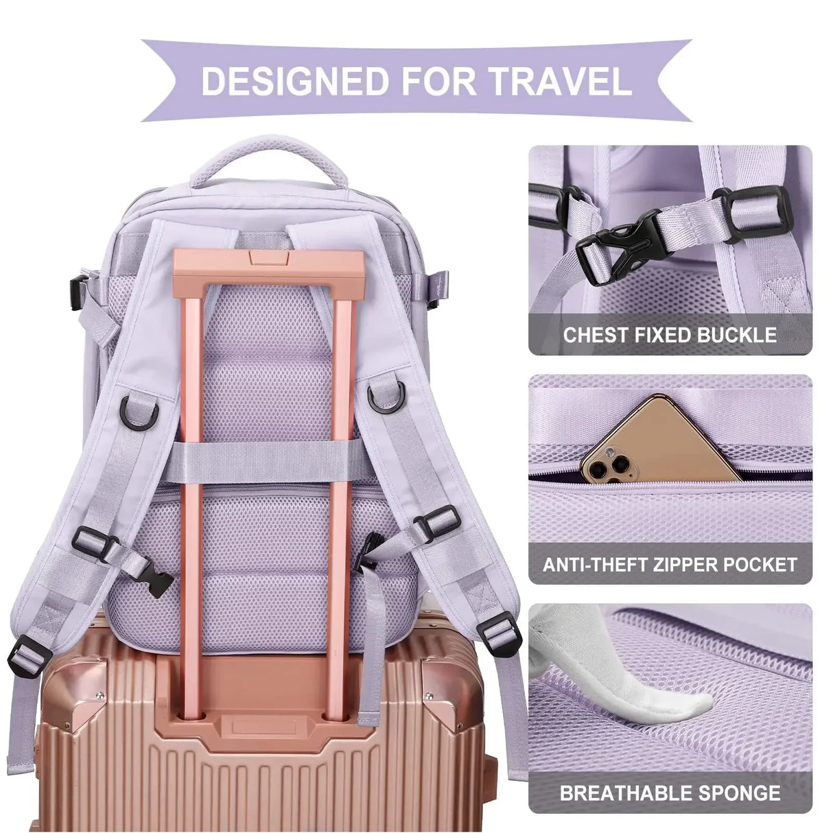 Women's Travel Backpack Bag Large Capacity Multi-Function Suitcase USB Charging School Bags Woman Luggage Lightweight Bagpacks