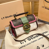 Women's handbag 2023 new high-end leather pillow bag, crossbody small square bag, women's autumn and winter horse drawn cart