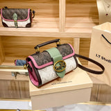 Women's handbag 2023 new high-end leather pillow bag, crossbody small square bag, women's autumn and winter horse drawn cart