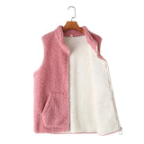 Womens Plus Size Polar Fleece Vests Winter Casual Clothing Fashion Velvet Liner Warm Outwear Sleeveless Jacket F31 8465