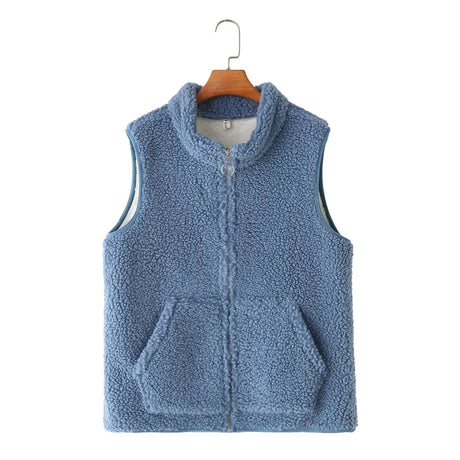 Womens Plus Size Polar Fleece Vests Winter Casual Clothing Fashion Velvet Liner Warm Outwear Sleeveless Jacket F31 8465