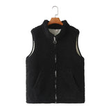 Womens Plus Size Polar Fleece Vests Winter Casual Clothing Fashion Velvet Liner Warm Outwear Sleeveless Jacket F31 8465