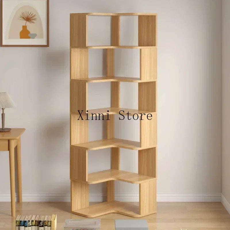 Wood Bookcase Magazine Rack Kitchen Corner White Shelf Bookcase Office Organizer Scaffale Libreria Living Room Furniture YN50BC1